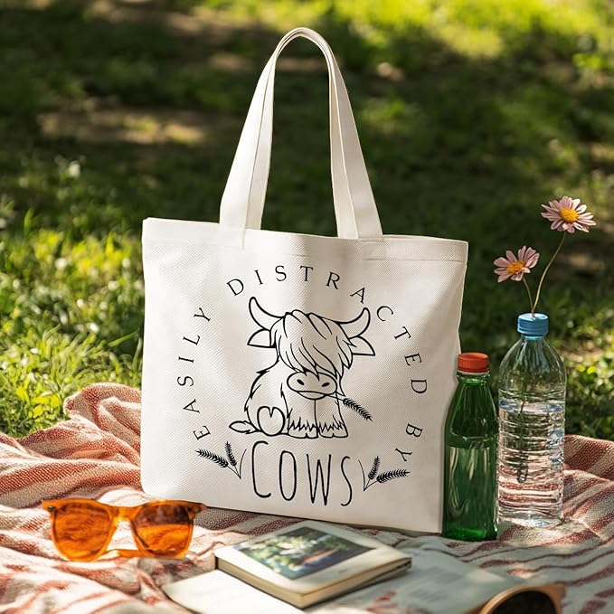 Animals-Flowers-Fruits-Bow Valentines Canvas Heart Tote Bag, Coquette Reusable Shopping Grocery Bags