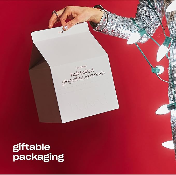 Half Baked Harvest Gingerbread Smash Holiday Scented Candle by Snif, Gourmand, Spicy, Vanilla Scent, 50+ Hours, 100% Cotton Fiber Wicks, Soy Wax Blend, Non-Toxic, Vegan, 50oz