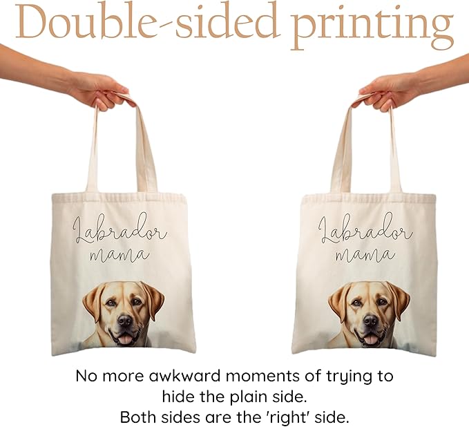 Dog Mama Tote Bag – Cute Dog Lover Canvas Bag, Reusable Shopping Shoulder Bag for Women, Pet Mom Gift,