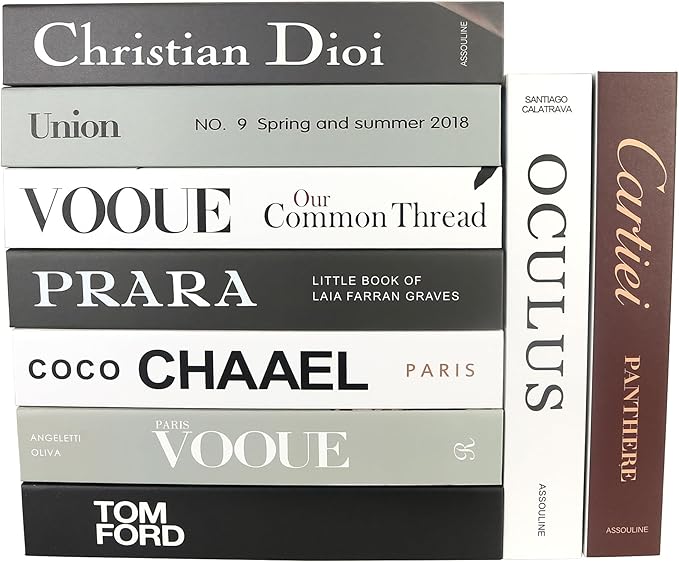 PTShadow 9 Pcs Decorative Books Aesthetic Chic Faux Book Set for Room Décor,Modern Home Decor Coffee Table Decor