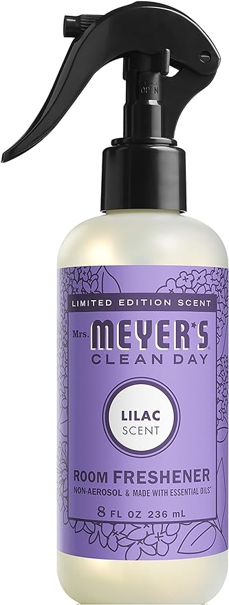 MRS. MEYER'S CLEAN DAY Room and Air Freshener Spray, Non-Aerosol Spray Bottle Infused with Essential Oils, Lilac, 8 fl. oz