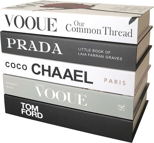 PTShadow 5 Pcs Decorative Books Aesthetic Chic Faux Book Set for Room Décor,Modern Home Decor Coffee Table Decor