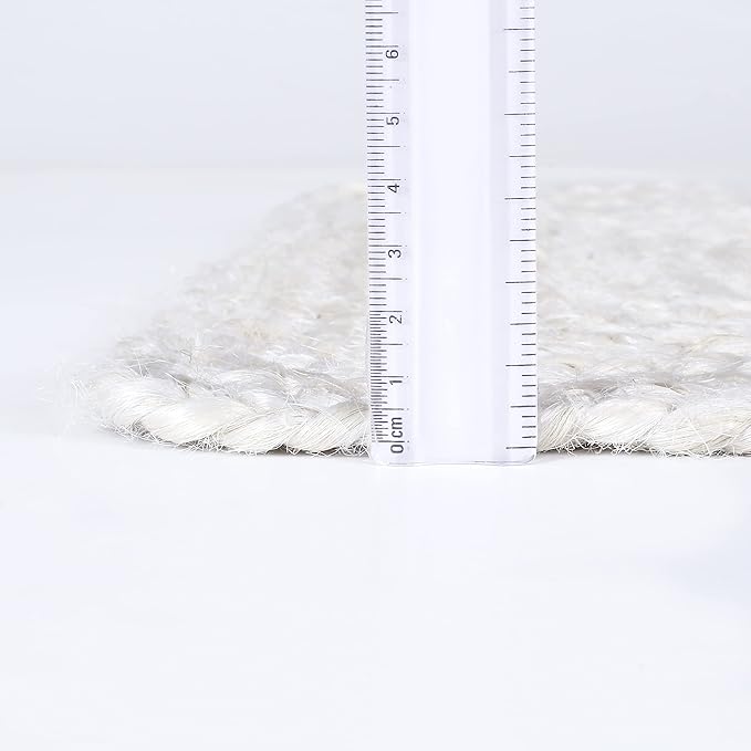 Hausattire Jute Braided Placemats 13x19 Inches Set of 4 Reversible Handwoven Boho Vintage Placemats for Kitchen Dining Tables|BBQ's Thanksgiving Decor Weddings Indoor & Outdoor Parties|Off-White