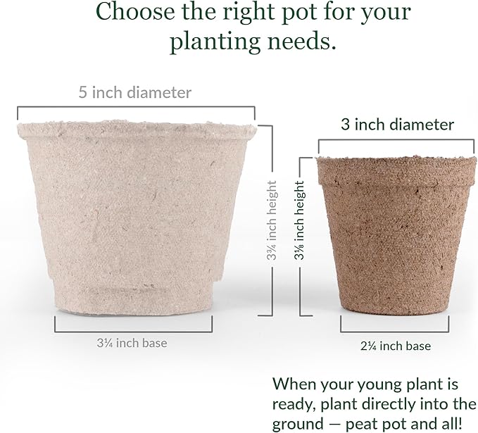 Jiffy Organic Seed Starting 3" Biodegradable Peat Pots (100 Pots)