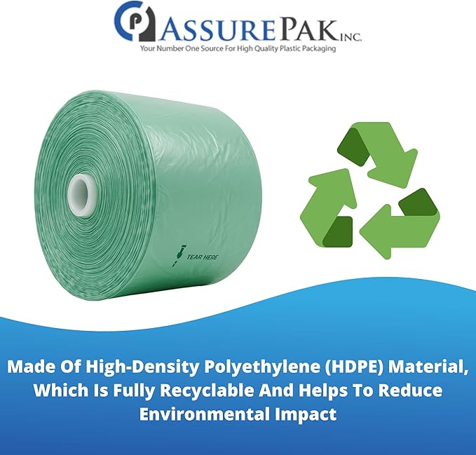 Narrow Profile Produce Bags Roll Green - 475 Bags - 16"x28" – 1 Roll - 8 Microns – for Grocery, Small Business, Produce Use, Food & Storage Needs, Garden Fresh, Narrow Profile, Kitchen Use