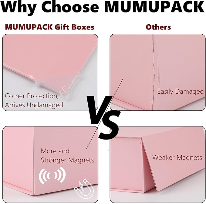 Pink Gift Box,19x16x6 Extra Large Gift Boxes With Lids For Presents Includes Ribbon And Diy Printable Sticker Paper,Bridesmaid Proposal Box,Magnetic Gift Box For Birthday,Wedding,Graduation