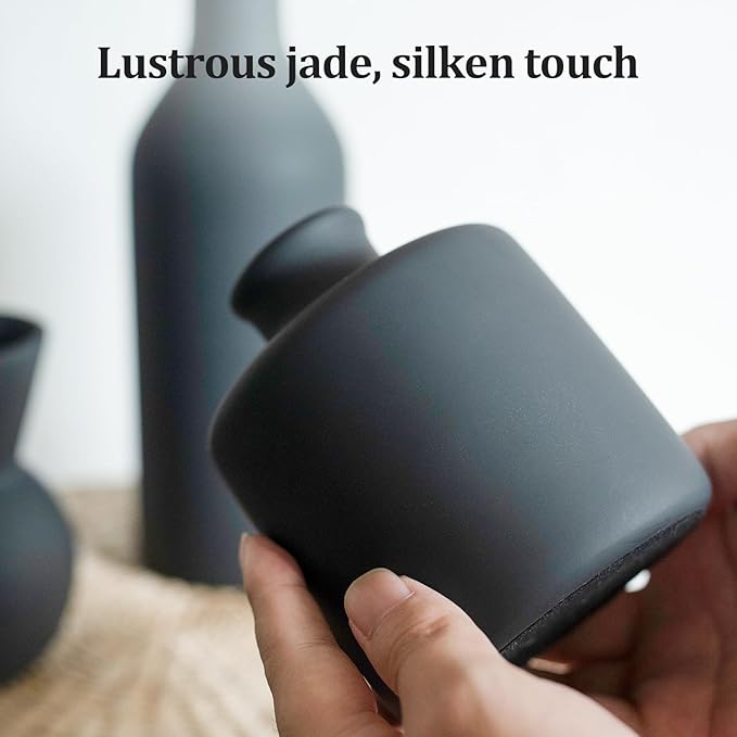 Fake Flowers in Vase for Centerpieces, Faux Flowers in Modern Ceramic Vase Set of 3 with 8 Artificial Autumn Chrysanthemums Artificial Decorative Swags