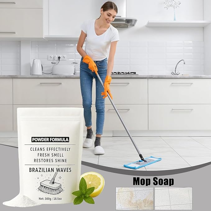 Mop Soap Powder - Multipurpose Cleaner, Powerful Carpet Scent Powder, Deep Wood Hardwood Floor Cleaning, Effective Home Cleaning Supply, Floor Care Product, Household Cleaner for Kitchen Bathroom