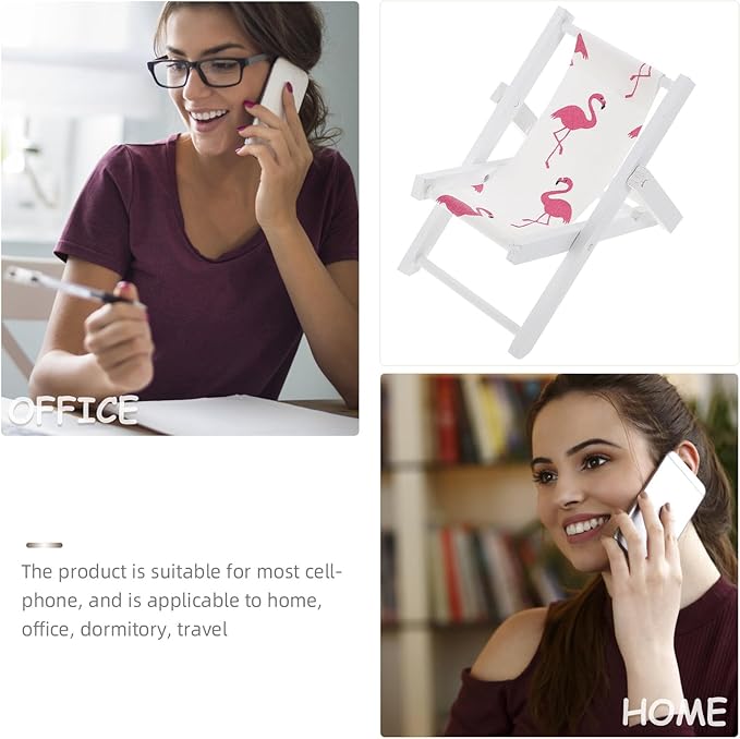 Wooden Flamingo Phone Holder Beach Chair Ornament Sturdy Mobile Stand and Small for Boys and