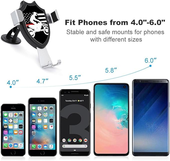 Fashion Phone Holders Universal Hands Free Automobile Cell Phone Holder Motorcycle Dirt Bike Thin Red Line American Flag Black