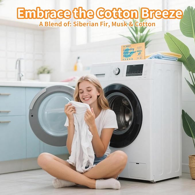 Laundry Detergent Sheets Fresh Linen (120 Pcs) + Fresh Linen (16 Pcs) + Cotton Breeze (16 Pcs)