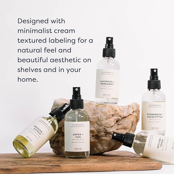 Calyan Wax Co. Rose & Peony Air Freshener, Non Aerosol Bedroom Spray, Natural Room Mist, Aromatherapy Spray with Essential Oils, 4fl oz