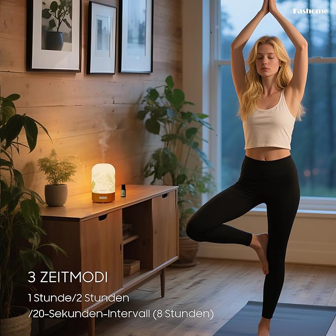 Essential Oil Diffuser with Jasmine Oil, 100ml Ultrasonic Aromatherapy Humidifier, 6 in 1 Scent Vaporizer with Timer and Auto-Off (Summer-Jasmine)