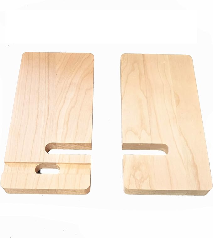 Foggy Bottom Woodworks LLC Unfinished Basswood Smart Phone Stand for Viewing & Charging, 3-Pack