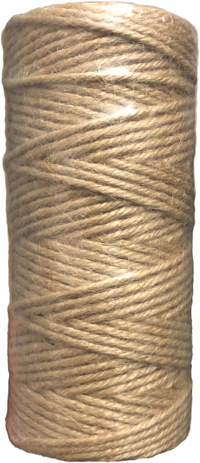 3mm Jute Rope 328Feet Burlap Twine Natural Thick Strong Hemp Cord for Arts Crafts DIY Decoration Gift Wrapping