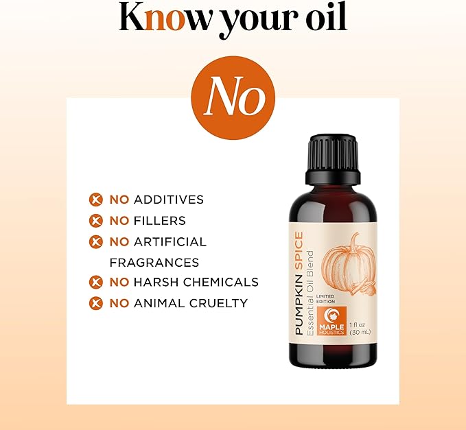 Pumpkin Spice Essential Oil Blend - Warm & Cozy Pumpkin Spice Oil for Diffuser Candles Soaps & DIYs with Real Nutmeg Cinnamon Clove & Ginger Extracts - Fall Scented Aromatherapy Blend (1 Fl Oz)