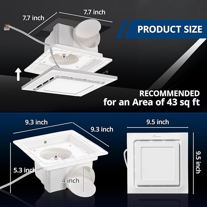 2-in-1 Bathroom Exhaust Fan with Light, 36W Quiet Vent Fan - 140 CFM,6000K LED Light Easy to Install