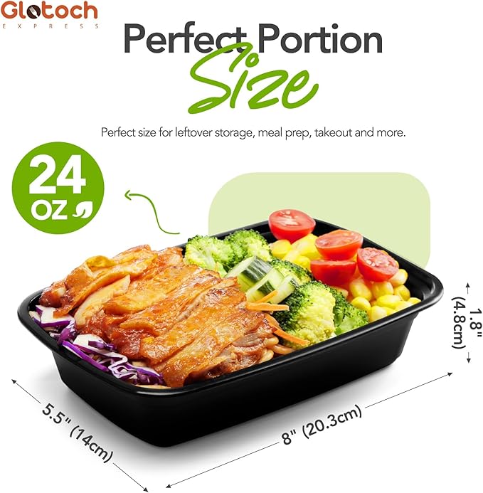 24oz [1 Pallet-8350 Pack] Meal Prep Containers Reusable with Lids, Food Storage Containers Microwave,Freezer,Dishwasher Safe, Leakproof & BPA Free Durable Plastic Bento Box To Go Take Out