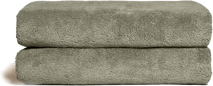 Italic Ultraplush 100% Australian Cotton Towels - Set of 2 Luxury Bath Towels, Quick Dry Plush and Absorbent, Heavy Duty Large Bath Towels, 800GSM Towels for Bathroom & Spa (Green)