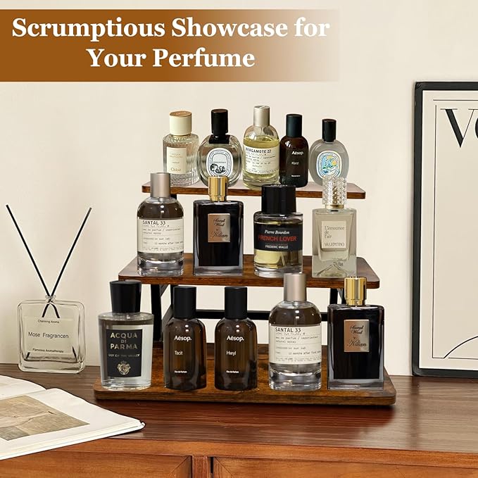 3 Tier Cupcake Stand for 50 Cupcakes,Wood Metal Riser Dessert Table Display Stand,Rustic Stepped Cupcake Ladder Tiered Tray Stand for Party Farmhouse Wedding Birthday Graduation