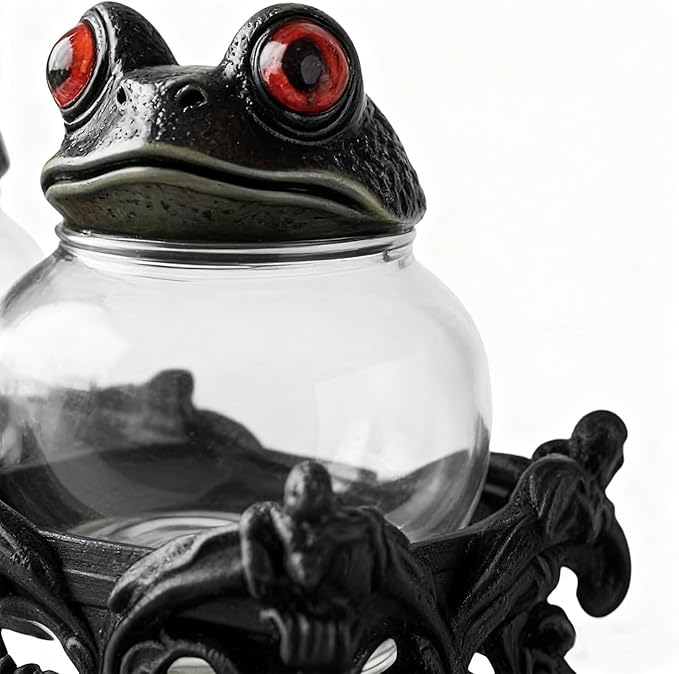 Seasoning Box | Gothic Apothecary Canister,Glass Candy Jar with Lid,for Kitchen Pantry Cabinet Counter Food Home House Camping