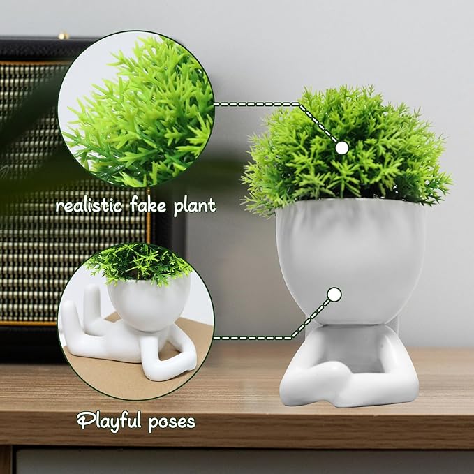 Zerzsy Mini Succulent Plant - Plants Gift - Cute Desktop Decoration Desk Decorations for Women Office -Small Plants Shelf Decor-Cute Cubicle Accessories-Set of 1