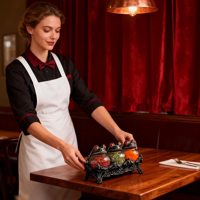 Glass Seasoning Jars, Gothic Apothecary Canister, Glass Candy Jar with Lid, for Kitchen Pantry Cabinet Counter Food Home House Camping