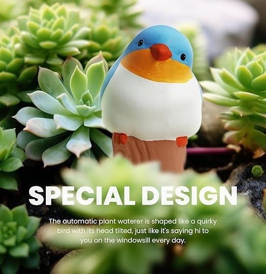 Bird Shaped Plant Watering Globes(Bule 4ps) Plants Suitable for Indoor and Outdoor Use Should be Kept Constantly Moist. The Interesting Shape Makes The Garden More Interesting and Beautiful.