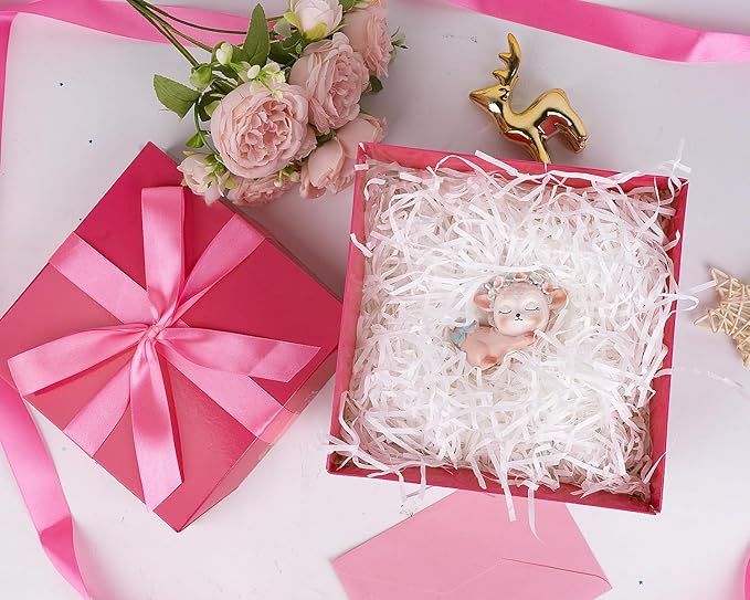 Jaywayang 5 Pack Pink Gift Boxes with Lids, Ribbons and Tissue Papers Square Gift Boxes - 7.1 Inch - Birthday, Wedding, Presents Wrapping, Mother's Day, Valentine's Day Decoration Party Favor Boxes.