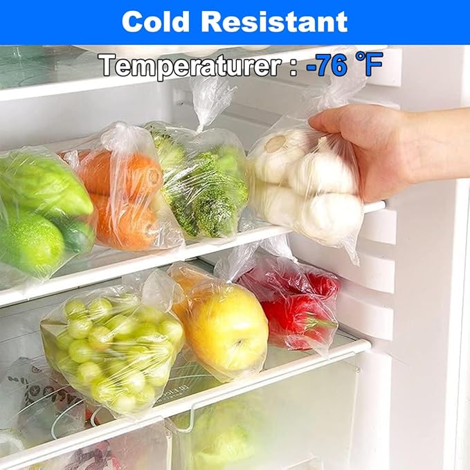 12" x 20" Plastic Produce Bags Roll, Fresh-Keeping Disposable Food Bags, Clear Plastic Bag for Food, Bread, Refrigerator Storage, Kitchen, Supermarket, 700 (2 rolls x350)