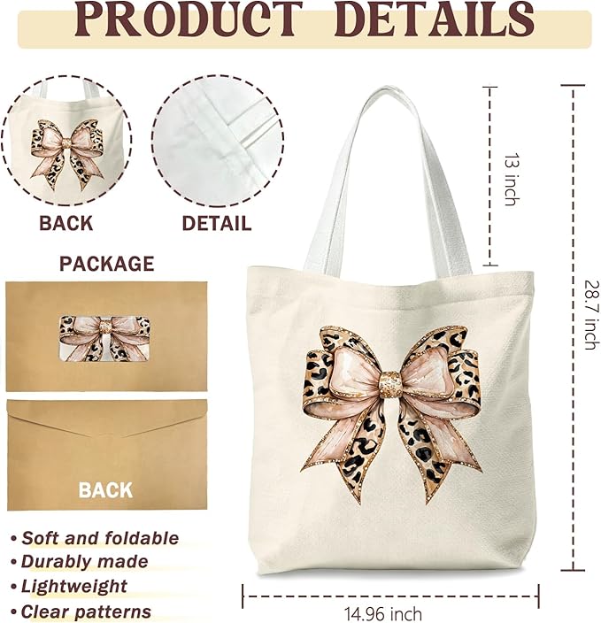 Leopard Print Tote Bags, Tote Bags for Women, Gife for Waoman, Reusable Shopping Bags