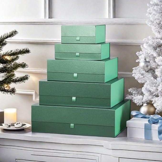 Extra Large Green Gift Box 19x16x6 Inches,Gift Boxs for Presents with Lid Magnetic Closure Collapsible,Groomsman Proposal Box,Birthday, Christmas,for Clothes and Large Gifts