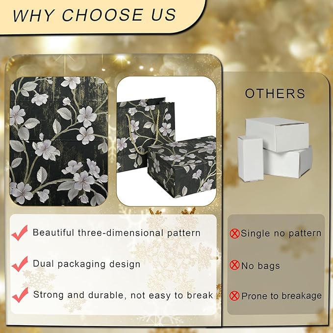 Luxury Gift Box with Magnetic Lid, Finished Size 9.8×7.9×4 In,Collapsible Rectangle Storage Box with Gift Bag for Wedding,Birthday, Party,Christmas,Graduation Gift