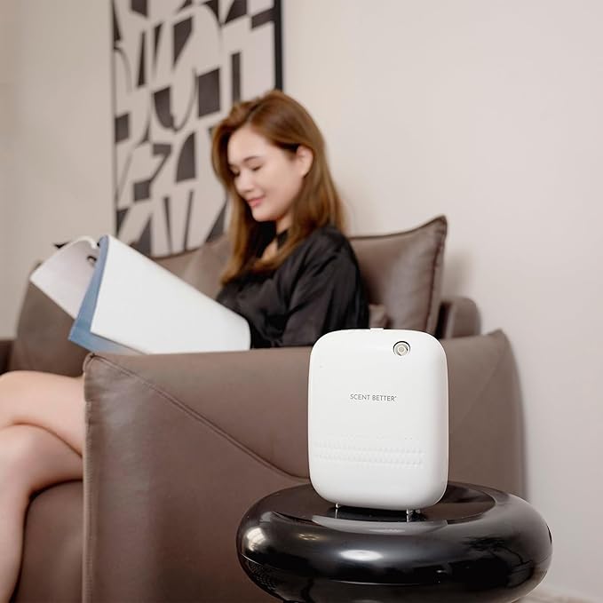 Scent Better Pro - Smart Bluetooth Essential Oil Diffuser for Home, Hotel, Spa, Office, Waterless - Includes Free Linen Breeze - White