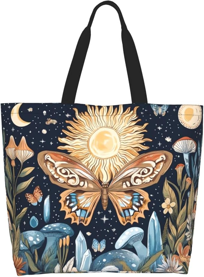 Tote Bag Shoulder Bags for Women Grocery Shopping Bag Reusable Bags Boho-Red Paisley 1