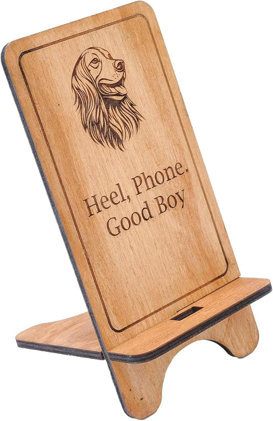 Design Your Own Phone Stand Personalized Wooden Holder Custom Pet Name Engraved Handmade Desk and Home Accessory Gift (Good boy)