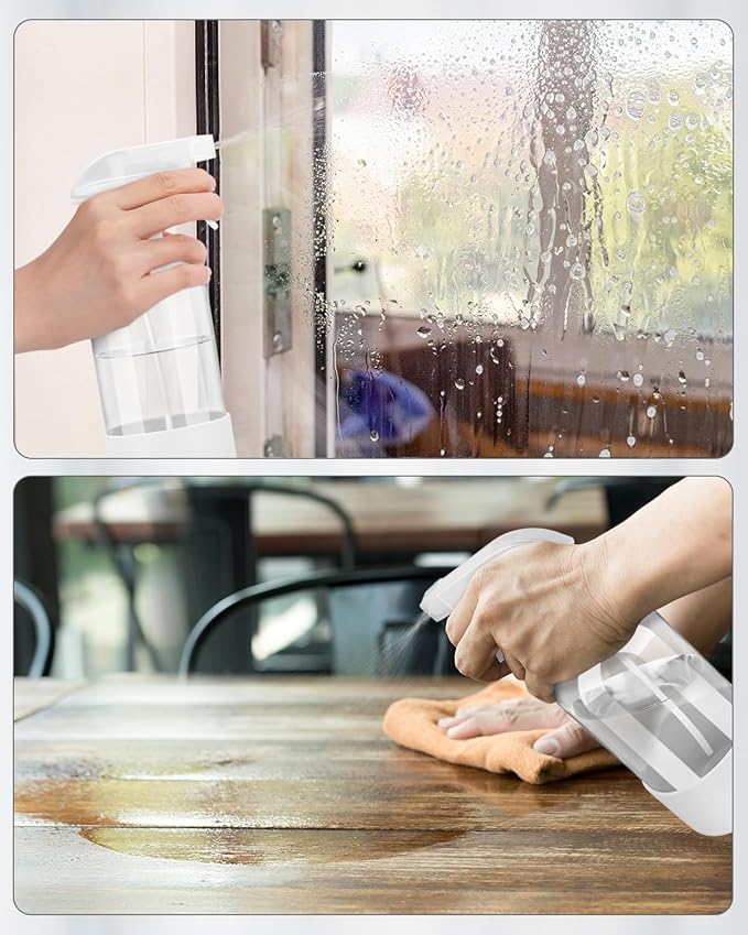 Glass Spray Bottles with Silicone Sleeve Protection, Empty 16OZ Reusable Spray Bottles, Refillable Containers with Spray Nozzles for Cleaning Solutions, Plants and Essential Oils 1 Pack White