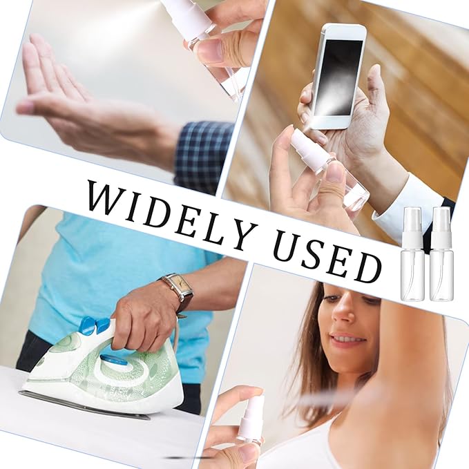 4Pcs Mini Spray Bottle, Travel Spray Bottle, Small Sprays Bottles, Clear Empty Mini Travels Plastic Bottled Fine Mist, Refillable Containers Perfume Travel Bottles for Essential Oils, Perfume