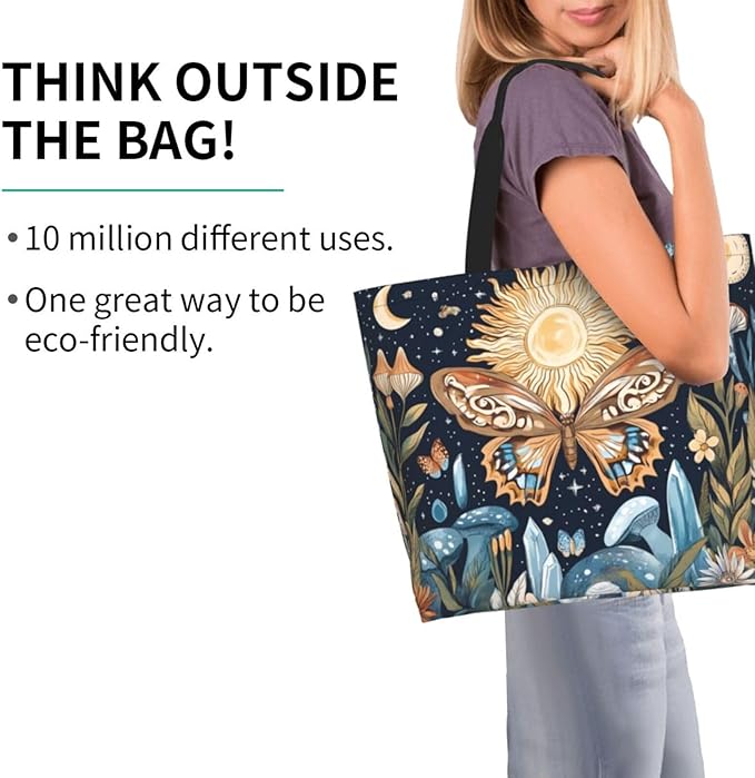 Tote Bag Shoulder Bags for Women Grocery Shopping Bag Reusable Bags Boho-Red Paisley 1