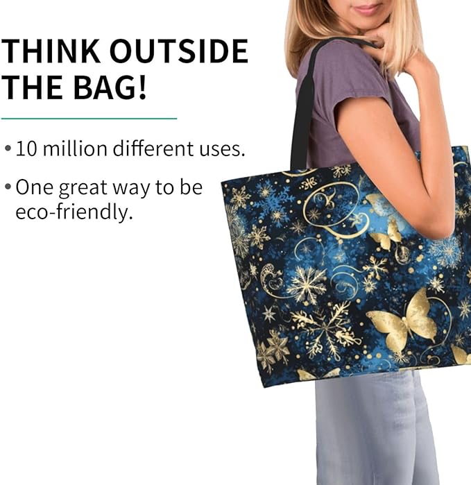 Tote Bag Shoulder Bags for Women Grocery Shopping Bag Reusable Bags Boho-Red Paisley 1