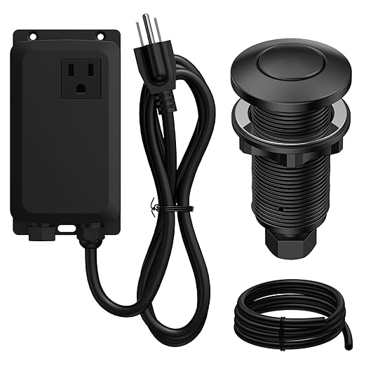 Garbage Disposal Air Switch Kit -Professional, Sink Top Waste Disposer On/Off, Air Button Food Disposals Part, UL Listed