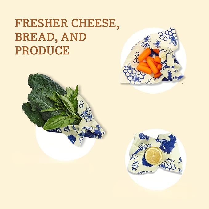 Bee's Wrap Beeswax Wraps for Food - Cut to Size 14x52" Wax Paper Roll - Made in USA Reusable Waxed Paper & Bowl Covers - Organic & Eco-Friendly Alternative to Aluminum Foil, Bees + Bears