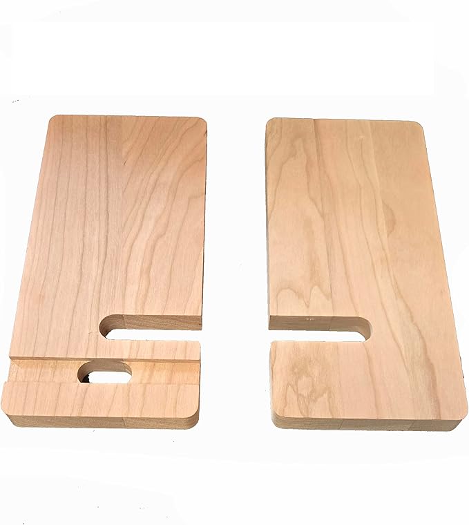 Foggy Bottom Woodworks LLC Phone Stand, Cherry Wood, for Watching Sports, Movies and Charging, 3-Pack