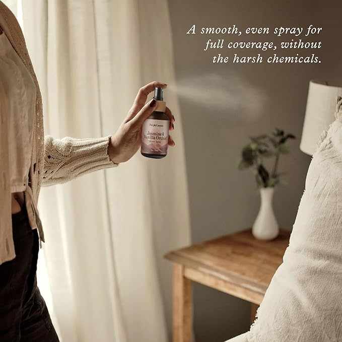 Purple Canyon Jasmine & Vanilla Orchid Room Spray — 4 oz Natural Linen & Room Freshener — Floral & Woody Fragrance Mist — Elegant & Refreshing — Premium Natural Fragrance Oils