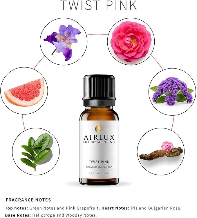 Signature Aroma Oil No. 285 Twist Pink – Green Notes, Pink Grapefruit, Iris – Aroma Oil for Cold Air & Waterless Diffusers and DIY Crafts – 10 mL, 0.34 fl oz Glass Bottle