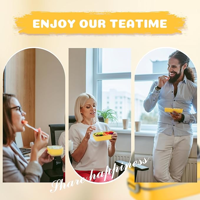 Bento Lunch Box for Kids Women Men, 47oz 2-Compartment Snack Salad Metal Food Prep Pack Container for Lunch, Stainless Steel 2 Layers Stackable Lunch Containers with Lids for Adults and Teens Yellow