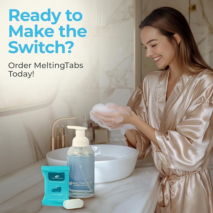 Foaming Hand Soap Tablets Refill 10 Tablets – Ocean Scent, 6-Pack Concentrated Tablets for Foaming Soap, Quick Dissolve and Mess Free