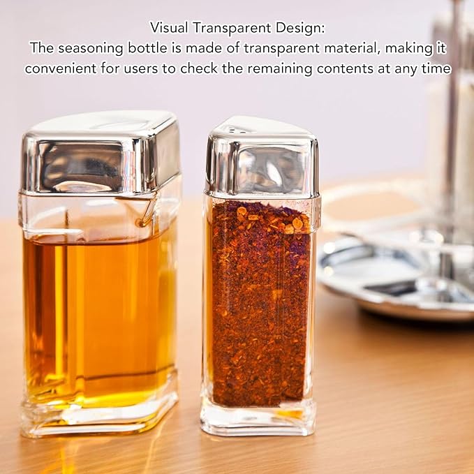 Glass Meal Prep Containers : 2X150ml 2X80ml Rotating Transparent Seasoning Containers for Oil, Salt, and Meal Essentials