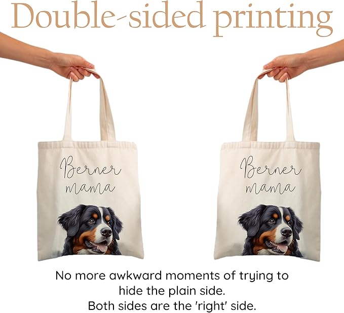 Dog Mama Tote Bag – Cute Dog Lover Canvas Bag, Reusable Shopping Shoulder Bag for Women, Pet Mom Gift,