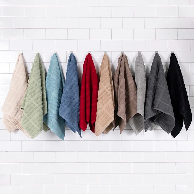 All-Clad Solid & Coordinate Kitchen Towels: Highly Absorbent, Super Soft Long Lasting 100% Cotton, 17" x 30" Tea Towels for Cleaning & Drying Dishes, Pans, Glassware, Countertops, 4-Pack, Rainfall